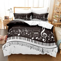 music note bedding set black white 3d duvet cover sets comforter bed linen twin queen king single size musical instrument piano