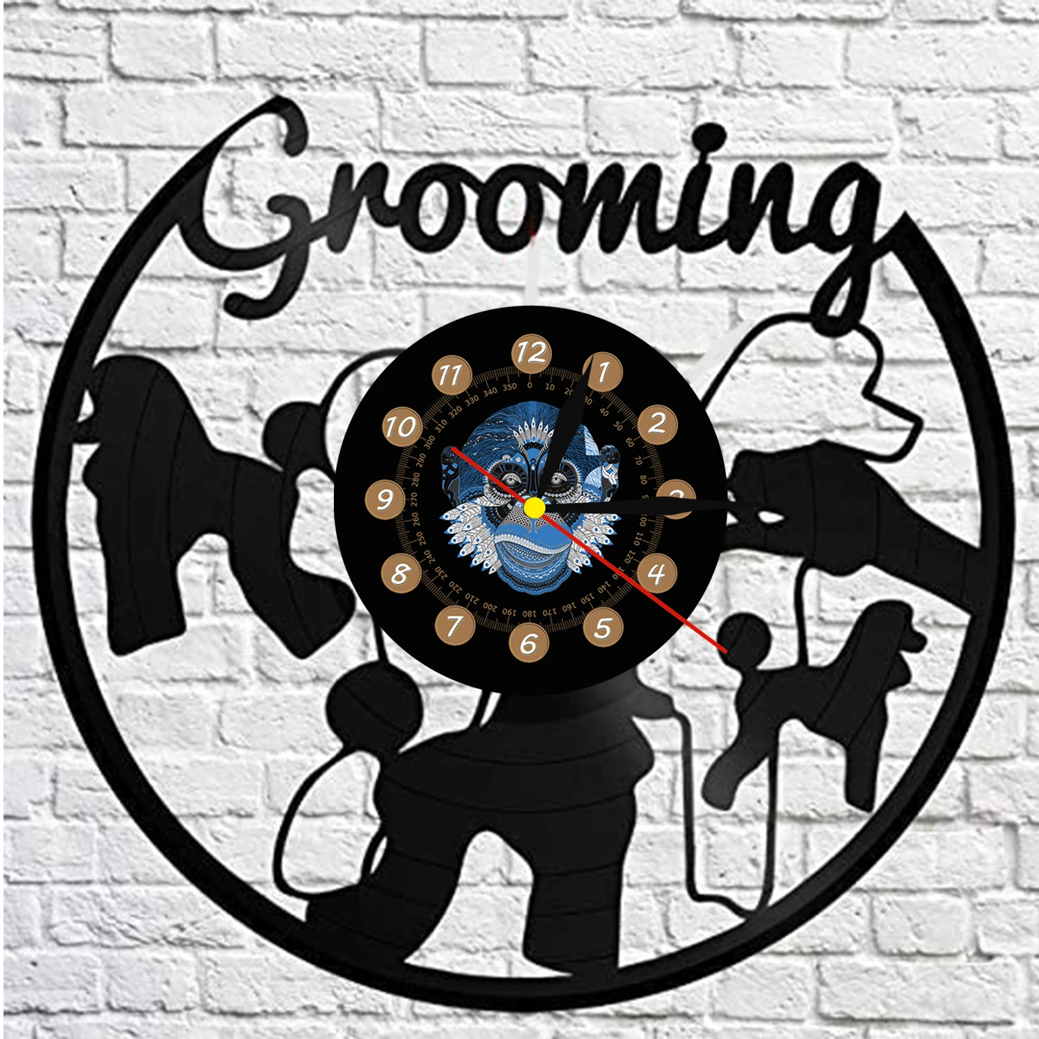 

Виниловые бесшумные настенные часы собака спираль часы щенок фотография настенные часы бультерьер подарок владельца