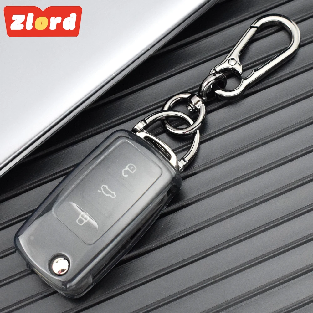 Прозрачная крышка автомобильного ключа для VW Golf 4 5 6 7 Bora Jetta POLO MK4 MK6 Passat B5 B6