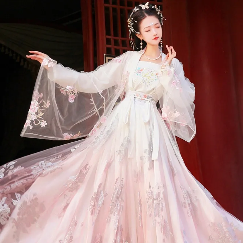 

XinHuaEase Hanfu Dresses Female Fairy Chinese Traditional Style Han Elegant Women Waist Skirt Stage Performance Costume Gorgeous