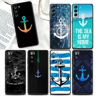 phone case for samsung s22 s7 s8 s9 s10e s21 s20 fe plus ultra 5g soft silicone case cover ship anchor sailing boat ship wheel