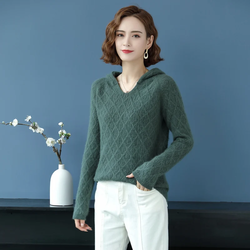 Новинка 100% натуральный норковый кашемировый свитер Женская толстовка Свободный