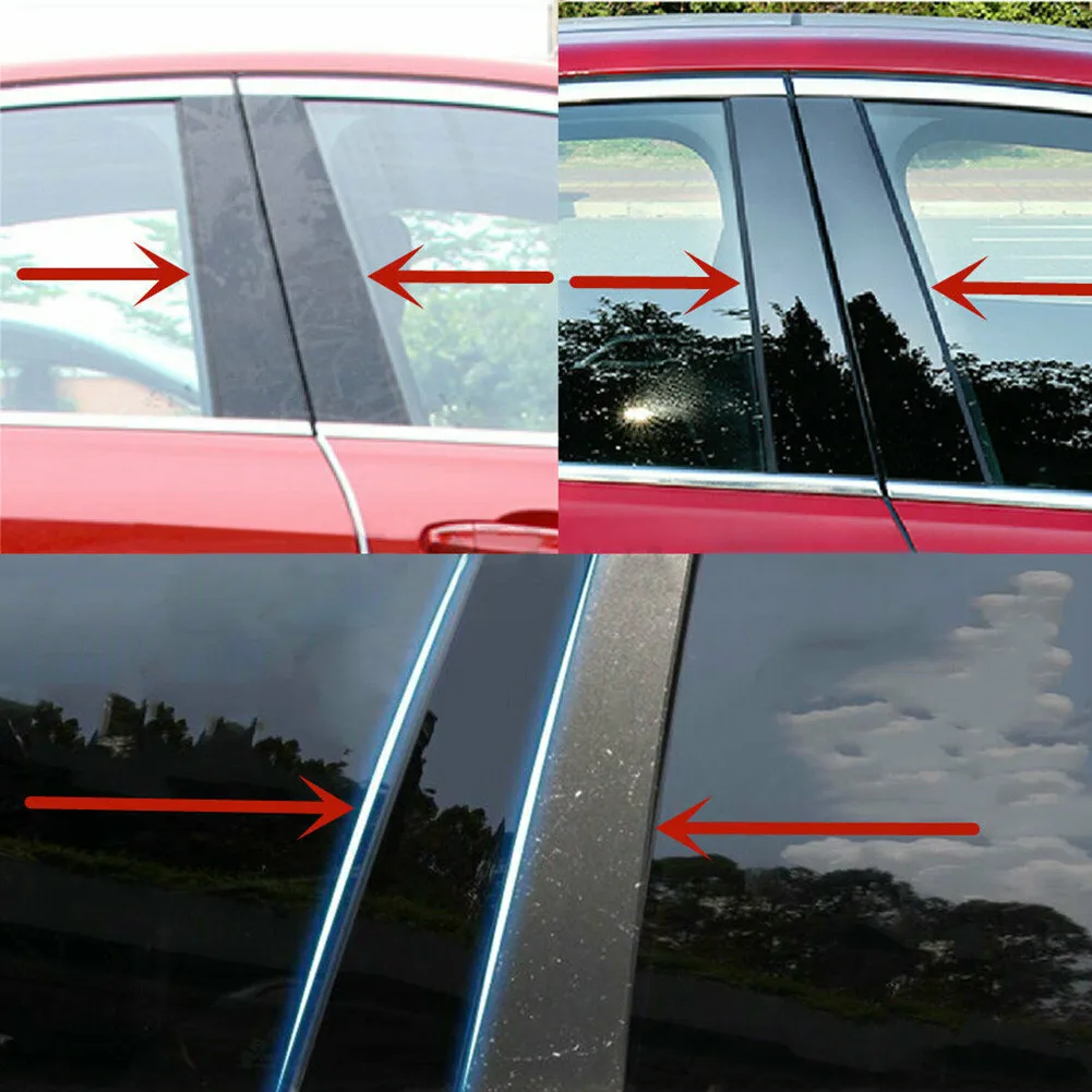 

6Pcs Gloss Black Pillar Post Cover Door Trim Fit For FORD Explorer 2011-2019 Car Accessories High-quality Door Bumper Stickers