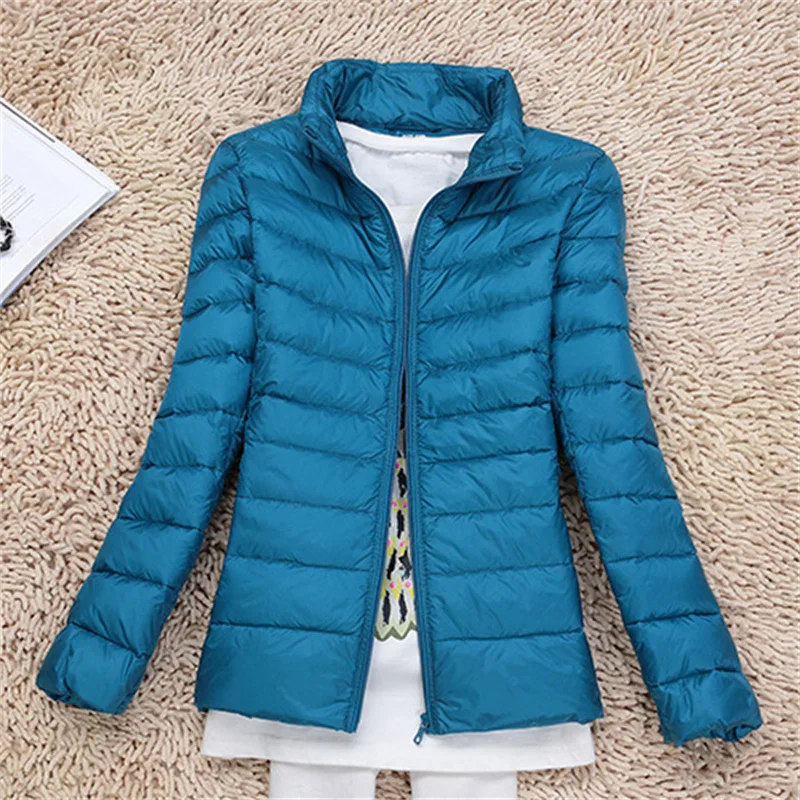 Winter Lightweight Solid Standing Neck Slim Fit Women's Short Oversize Jacket Woman Spring 2023 Demi-season Parka Fluffy