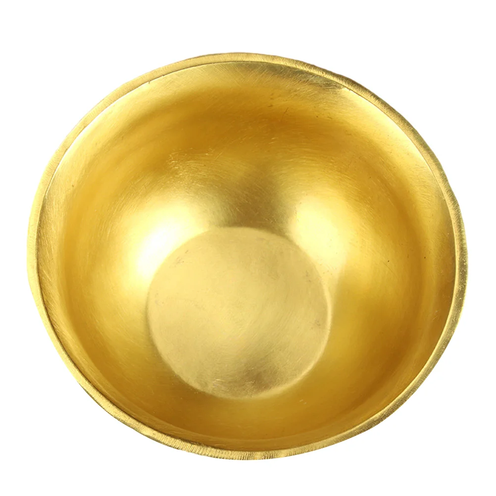 

Bowl Treasure Basin Offering Wealth Brass Bowls Chinese Gold Golden Water Copper Tibetan Good Money Altar Meditation Figurine