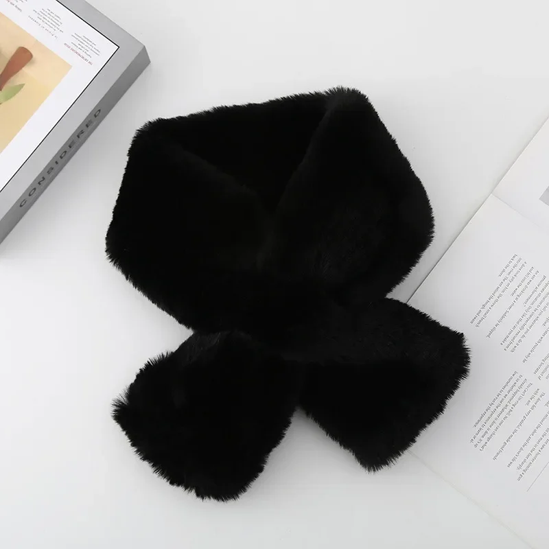 Студенческий зимний теплый утолщенный шейный платок с перекрестным воротником