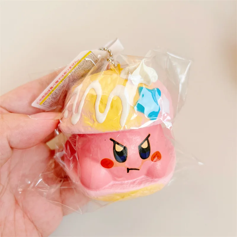 Мягкий брелок-антистресс Kirby Puff Cake, медленно восстанавливающий форму, кавайный аниме-шарм Кирби, подвеска для сумки, подарок (art.: 3920db2825cc7) - 3920db2825cc7
