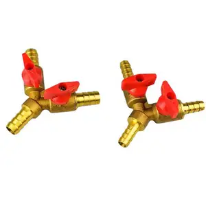 Латунный шаровой клапан с пластиковой ручкой, 8 мм, 10 мм