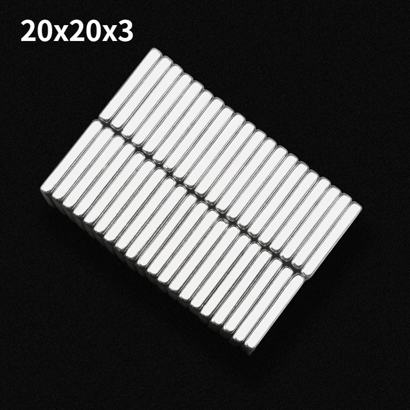

Neodymium Magnet 1/5/10/20/30pcs 20x20x3mm Permanent Magnet N35 Strong Powerful Block Magnets Rectangle Magnetic Materail Iman