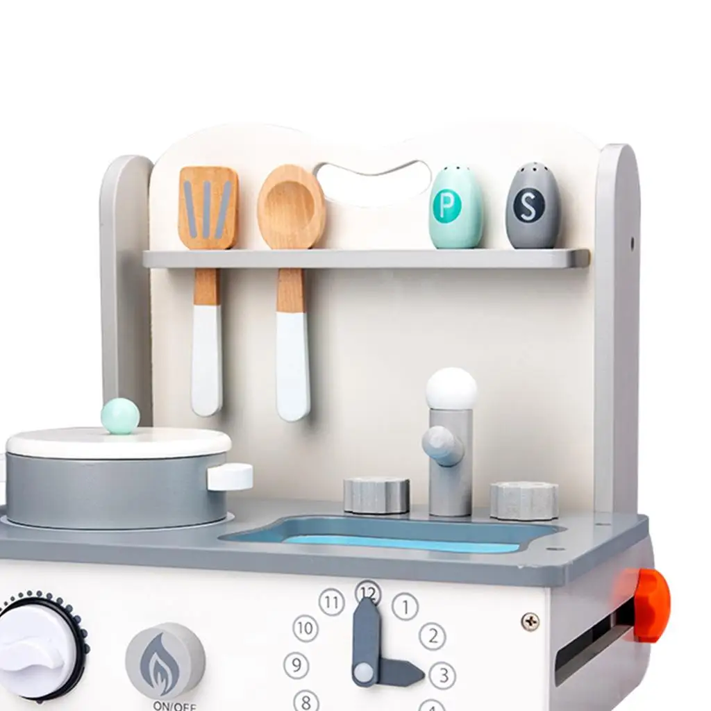 

Kids Kitchen Playset Kids Toy Pretend Play Toy Learning with Accessories Cooking Playset Motor Skill Age 3-7