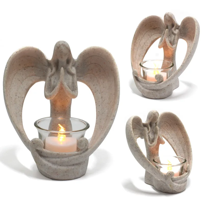 

Cross-border Resin Angel Candlestick Ornaments, Creative Home Desktop, Church Jewelry Gifts, New