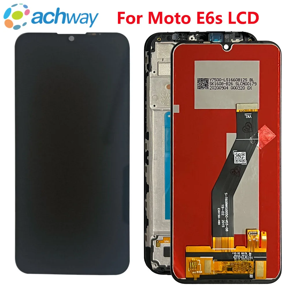

ЖК-дисплей 6,1 дюйма для Motorola Moto E6s (2020) с рамкой, сенсорный экран с дигитайзером в сборе для Moto E6s 2020 дюйма, дисплей xt2053