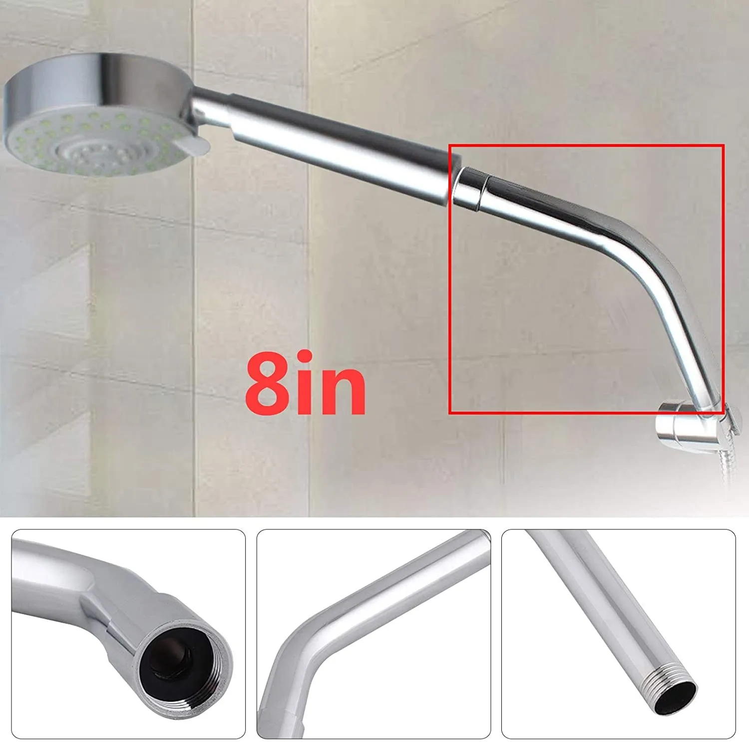 

Hose Pipe Extension Pipe Flexible Stainless Steel Bath Rainfall Polished Chrome G1/2" Handheld Bathroom
