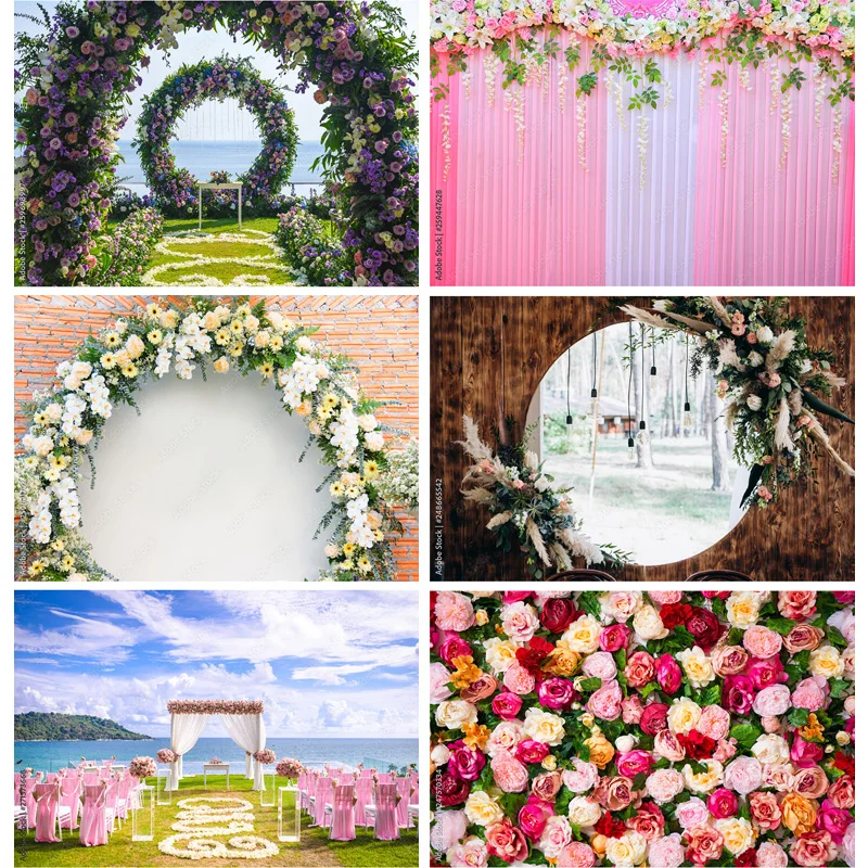 

SHUOZHIKE Art Fabricmade Wedding Photography Backdrops Flower Wall Forest Danquet Photo Background Studio Props HL-07