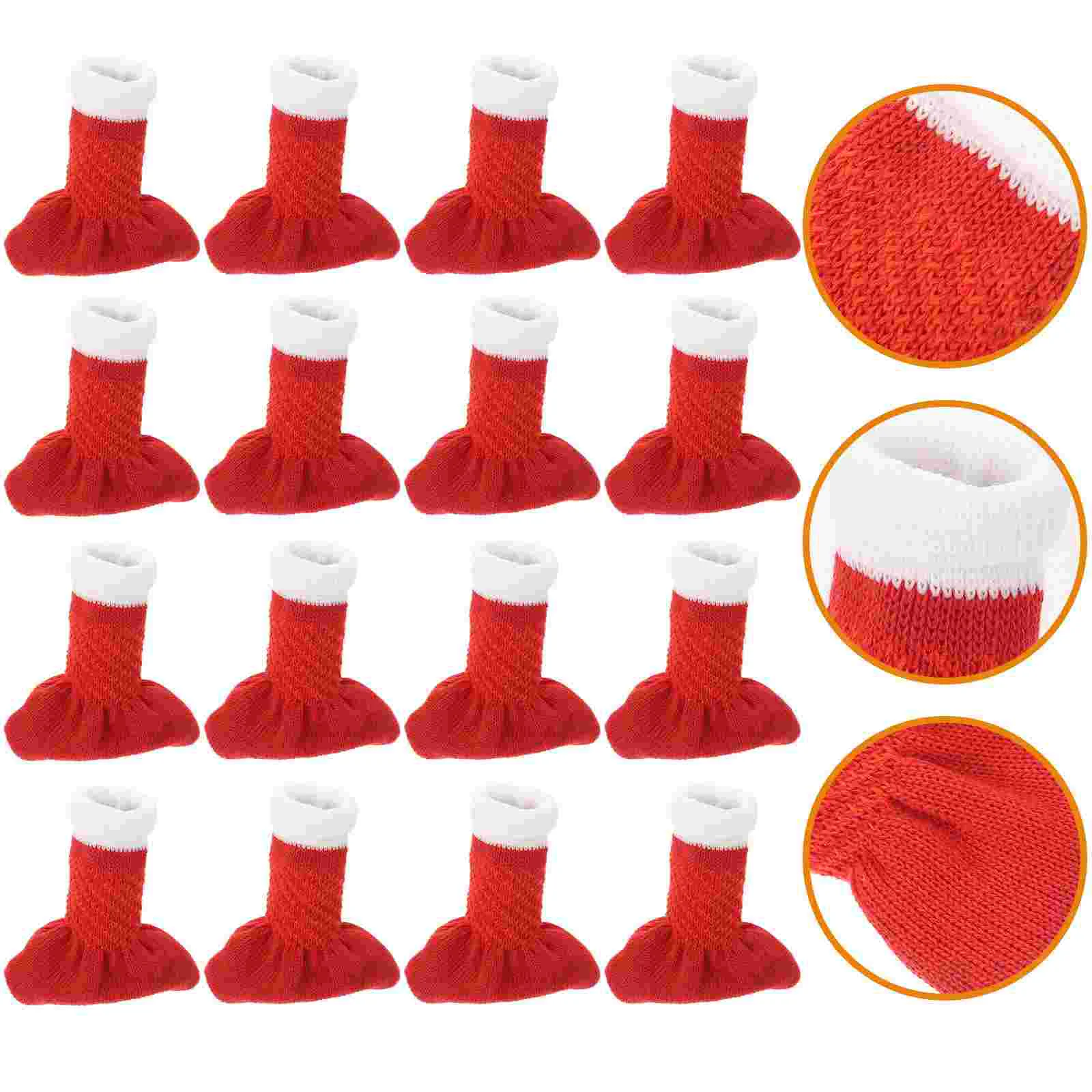 

Chair Feet Leg Christmas Table Socks Furniture Covers Sock Cover Sleevesholiday Santa Protector Knitted Legs Booties Anti