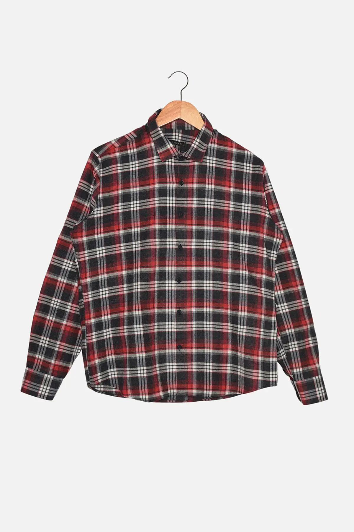 

Trendyol Male Slim Fit Shirt Collar Epaulets Long-Sleeve Lumberjack Plaid Shirt TMNAW22GO0358
