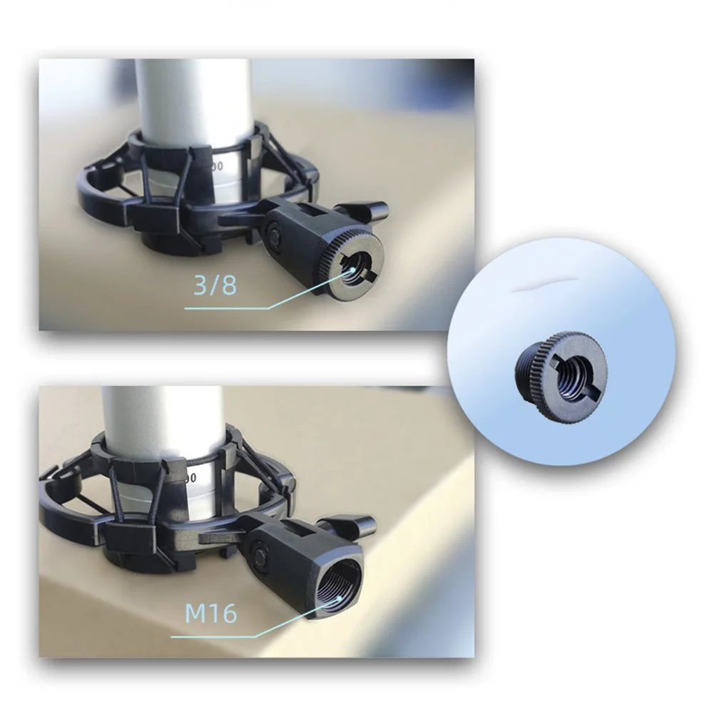 

Shock Microphone Mount Adjustment Black For Large Diaphram Holder Microphone Mount With Locking Knob 42-46mm Plastic Universal