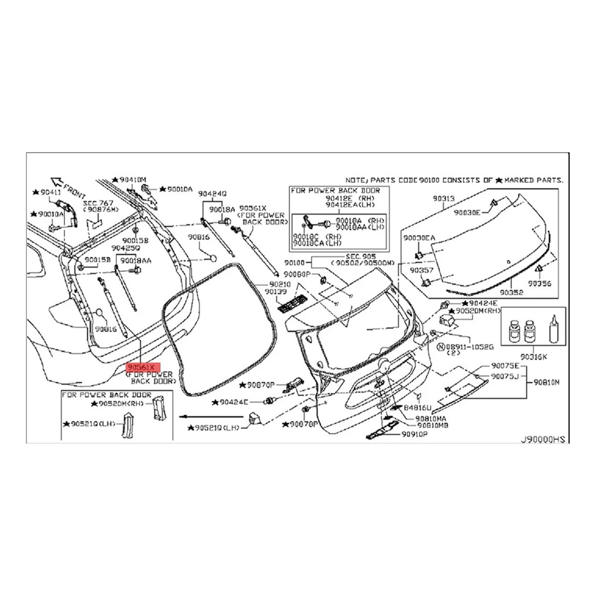 2 шт. поддержка подъема люка 90561-4BA1A 905614 BA4A для привода подъемных ворот Rogue S SL SV