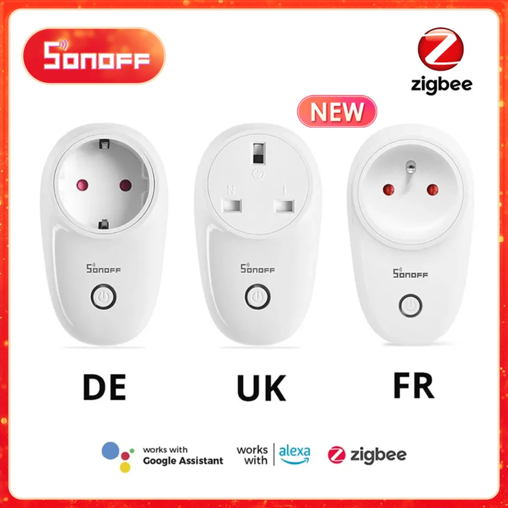 

Розетка SONOFF S26R2 Zigbee, разъем DE / FR / UK 16 А, для умного дома, модуль автоматизации управления через приложение eWelink с Alexa Google Home