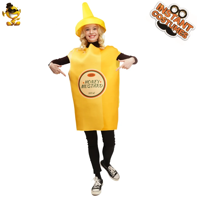 

Желтая горчичная туника костюм Хэллоуин ролевые игры для вечевечерние еды боди для взрослых женщин маскарадный костюм косплей одежда