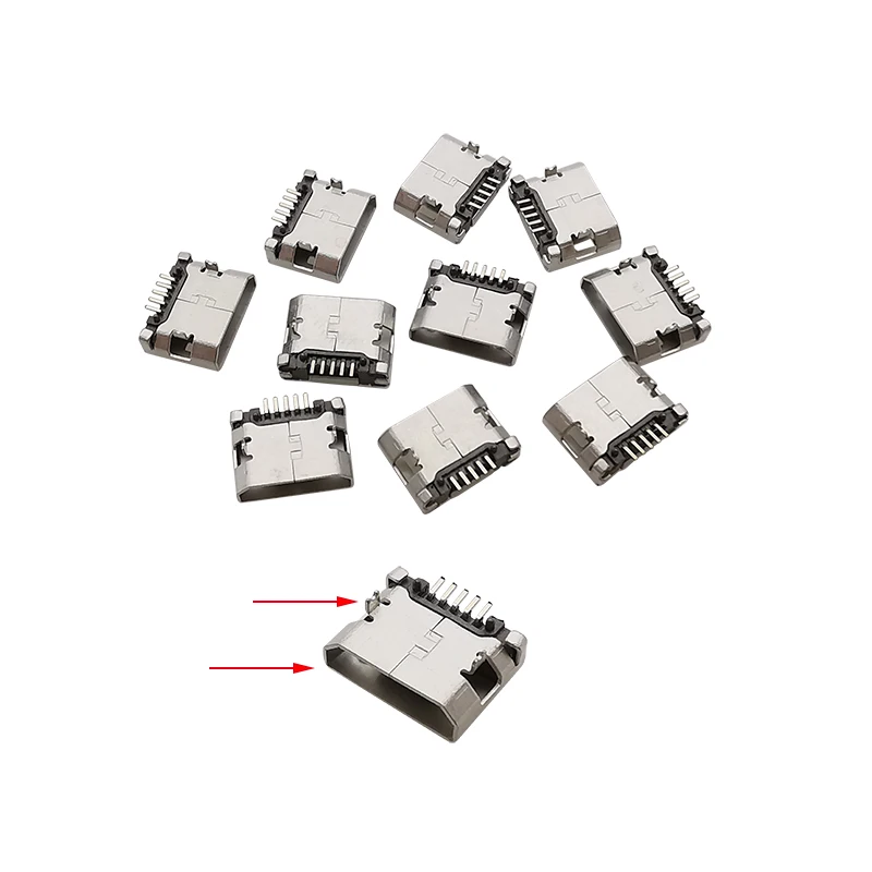 

5-контактный разъем Micro USB, гнездовой порт, разъем для пайки, SMD SMT, гнездо для зарядки телефона Android, 5P MicroUSB, адаптер для ремонта «сделай сам»