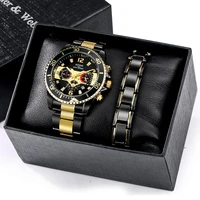 top brand luxury watch for men waterproof date clock business watches bracelet set gift quartz wristwatch relogio masculino