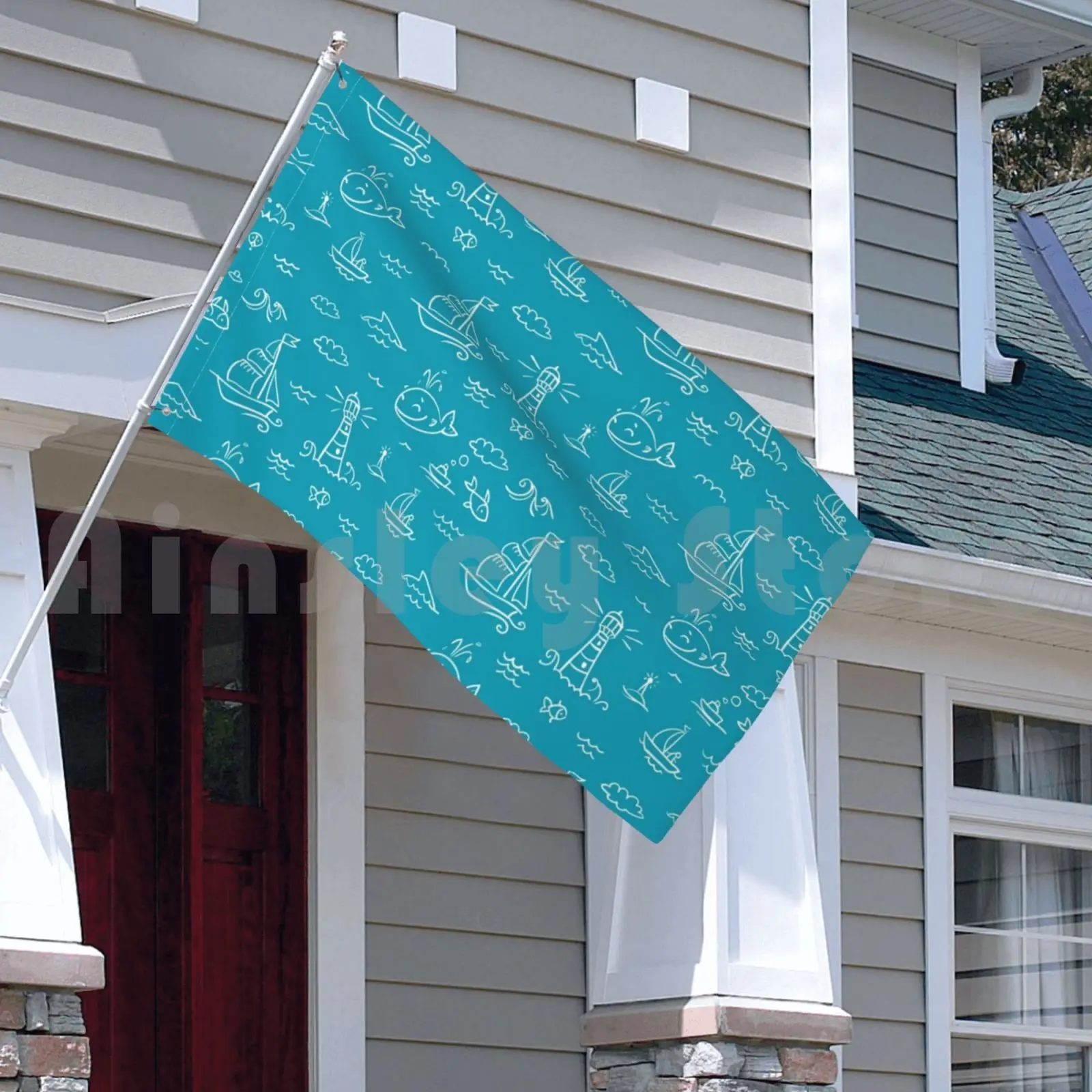 Флаг автомобиля флаг бретонская шляпа с голубым рисунком |