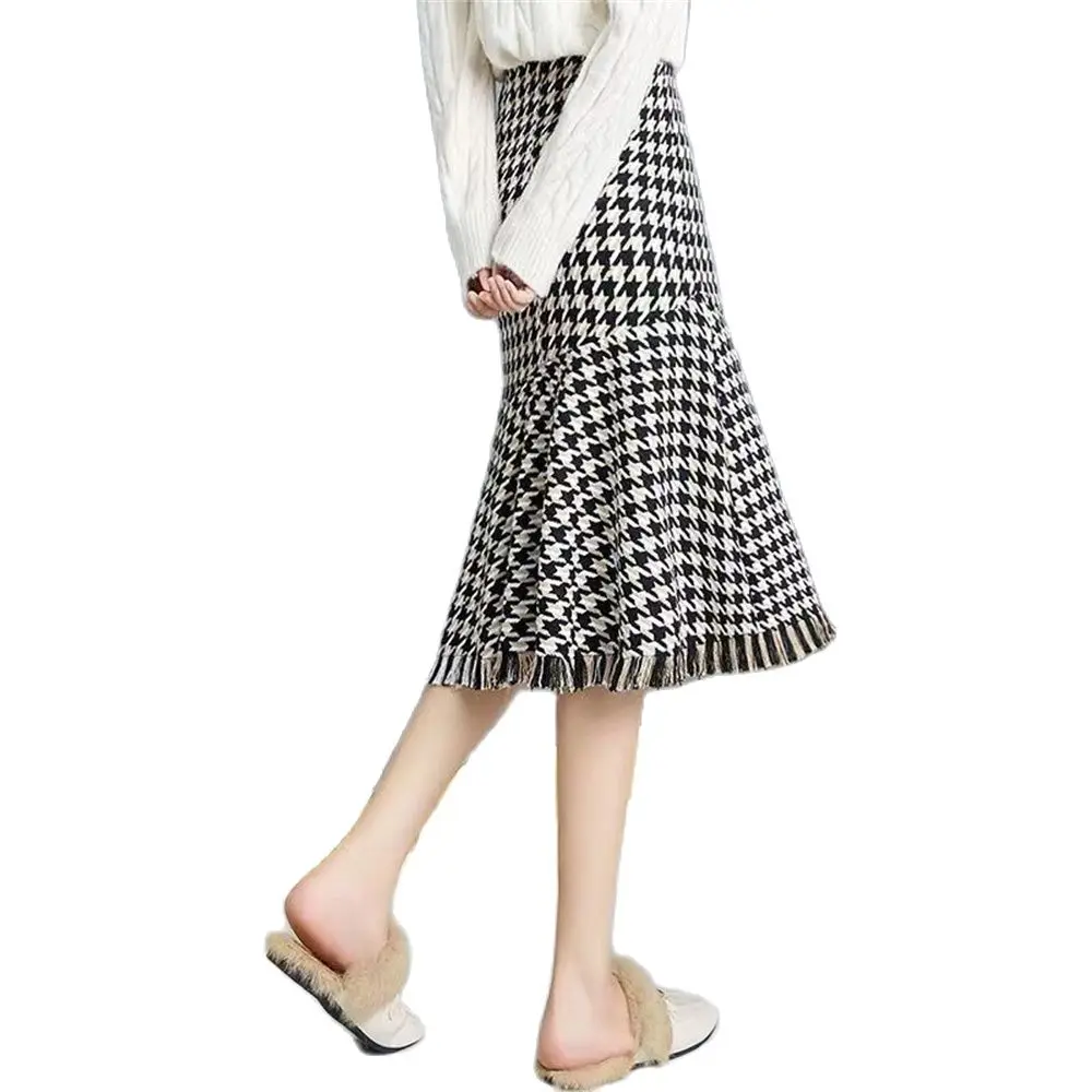 Женская юбка-годе средней длины плиссированная юбка с запахом на ягодицах