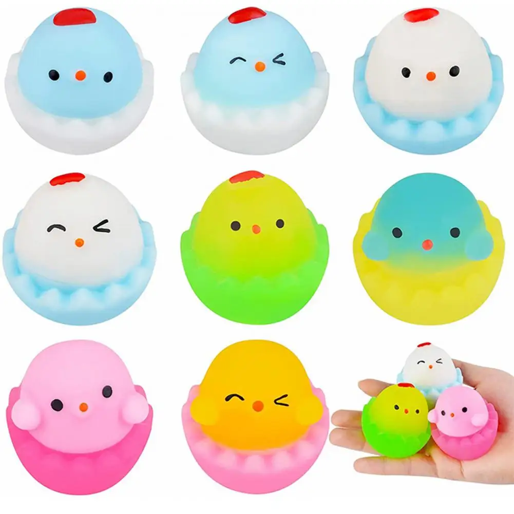 

6Pcs Useful Cartoon Chick Doll Decompression Toy Anti-stress Toy Squeezing Toy Lovely Shape Relieve Boredom