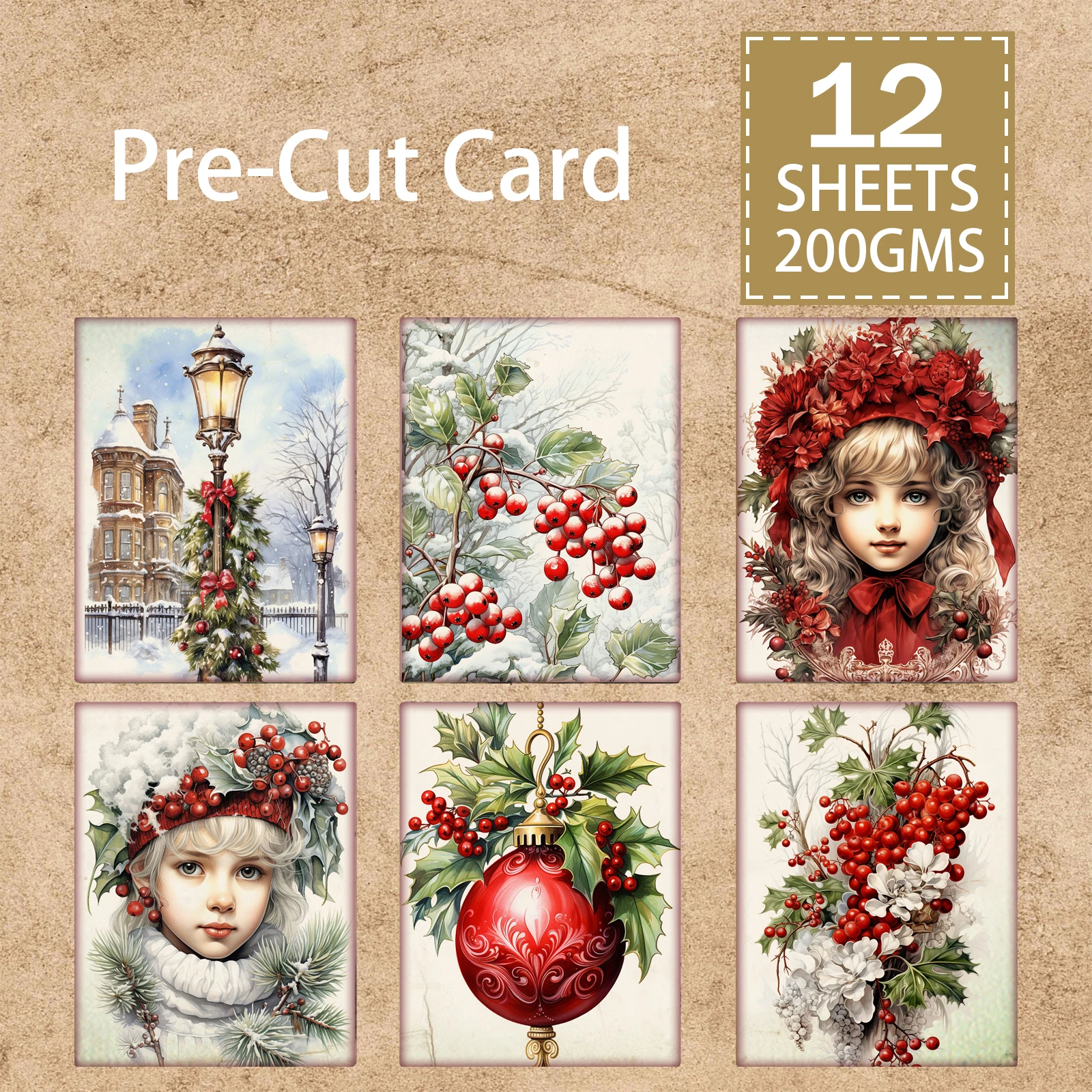 12 шт. ретро рождественские украшения для девочек