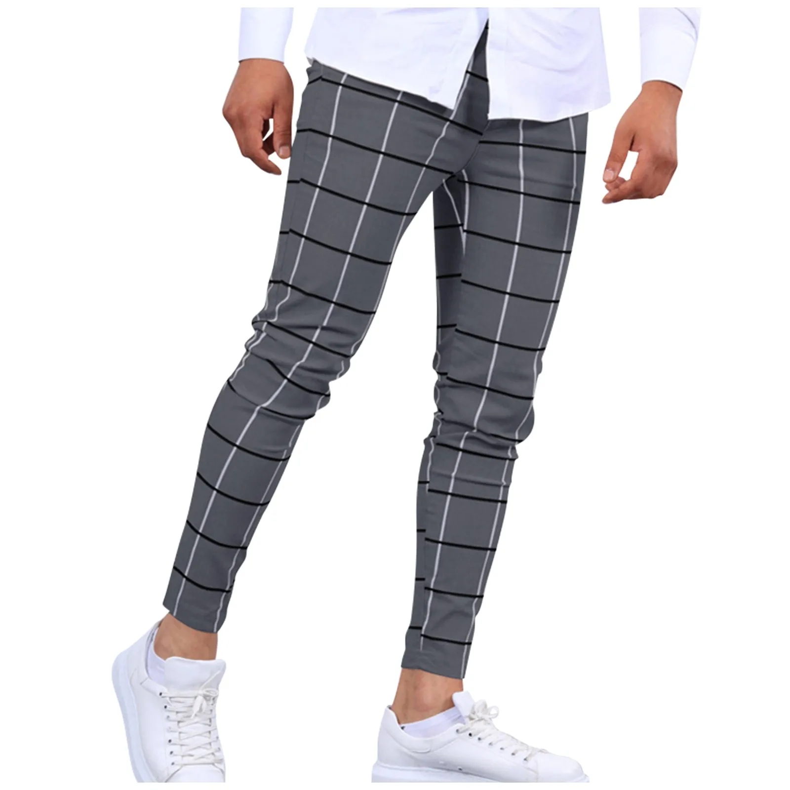 

Spring Summer Men's Pants Fashion Plaid Trousers Casual Straight Trousers For Male Harajuku Hip-hop Pants Pantalon Homme