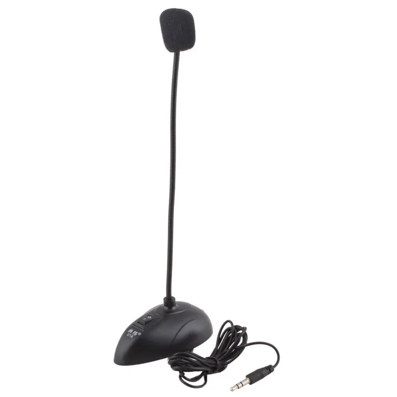 

Flexible Stand Mini Studio Speech Microphone 3.5mm Plug Gooseneck Mic Wired Microphone for Computer PC Desktop Notebook