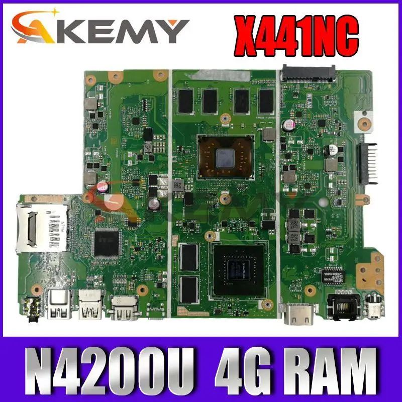 

SAMXINNO X441N for ASUS X441NC A441N F441N laptop motherboard mainboard test OK N4200 cpu 4G RAM