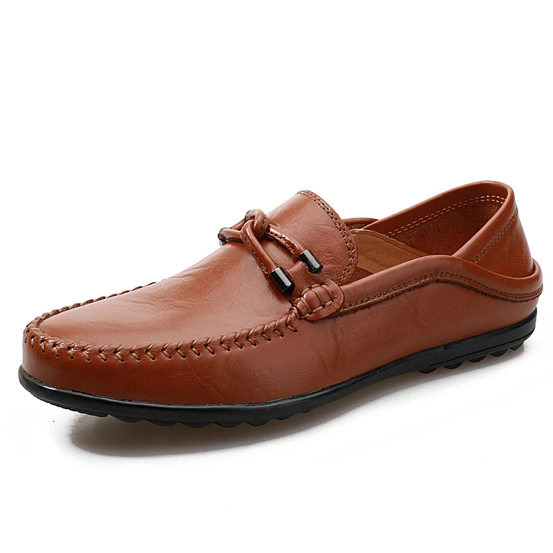 

Genuine Leather Men Shoes Casual Slip on Formal Loafers Men Moccasins Italian Black Male Driving Shoes Male Boat Shoes Plus Size
