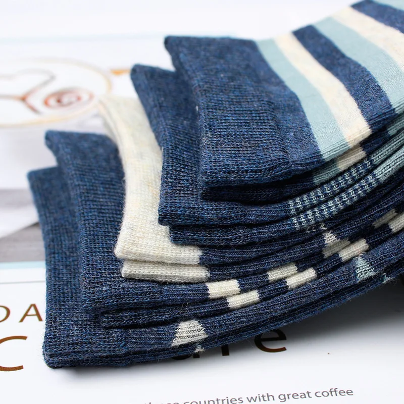 5 Pairs Socks Men Cotton Socks Funny Striped Long Socks Comfortable Student Middle Tube Socks Sports Running Man Socks Wholesale