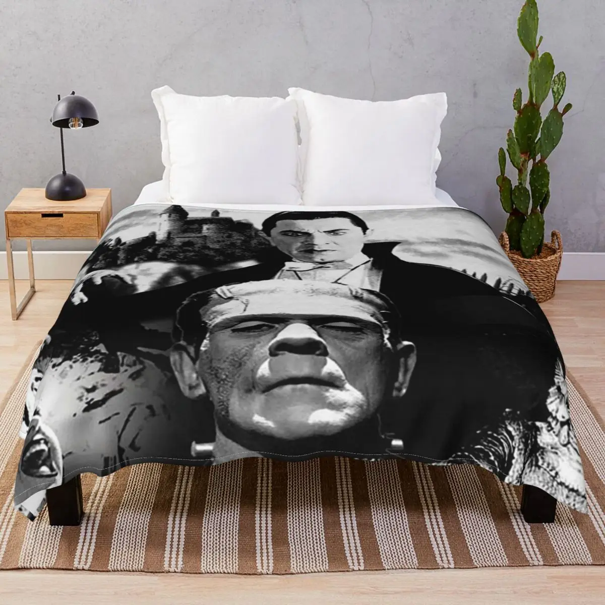 Universal Classic Monsters Blankets Fleece Autumn Portable Throw Blanket for Bed Sofa Camp Cinema
