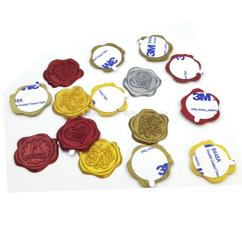 100 кругов 3М 9448А с открывающейся вкладкой белой двухсторонней клейкой круглой наклейкой Диаметр=24.5мм (квадрат 24.5мм по желанию) с восковой печатью.