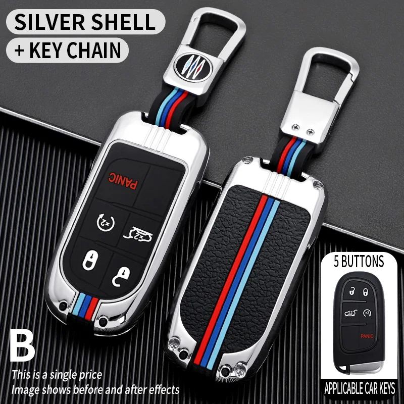 

Car key cover case Fob For Jeep Renegade Compass Grand Cherokee For Chrysler 300C Wrangler Dodge Car Accessaries Keychain