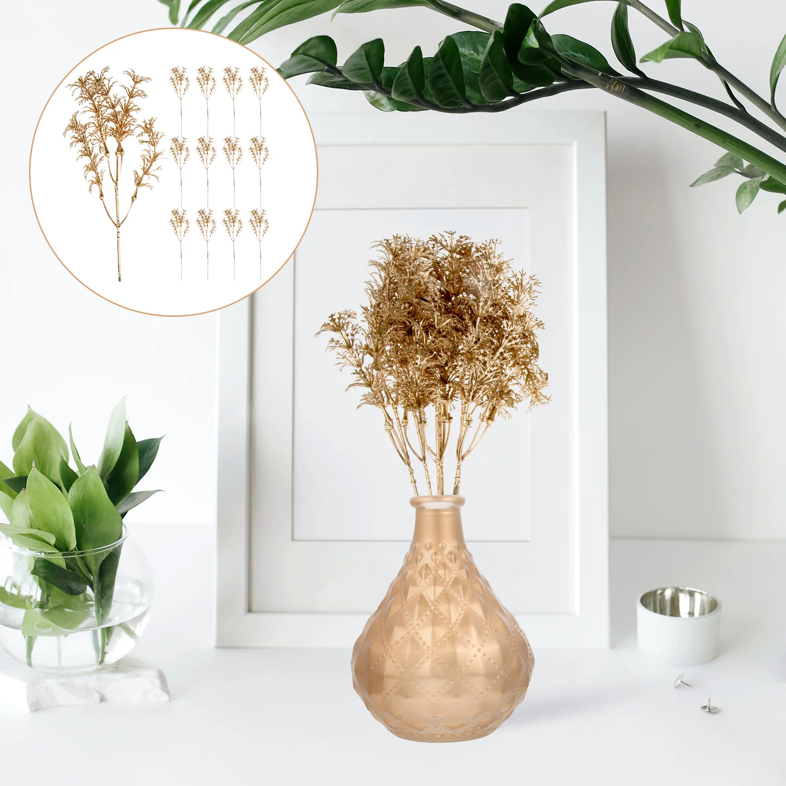 

Christmas Picks Artificial Decorations Tree Glitter Table Wreathflower Arrangements Leaf Centerpiece Stems Floral Spraygreenery
