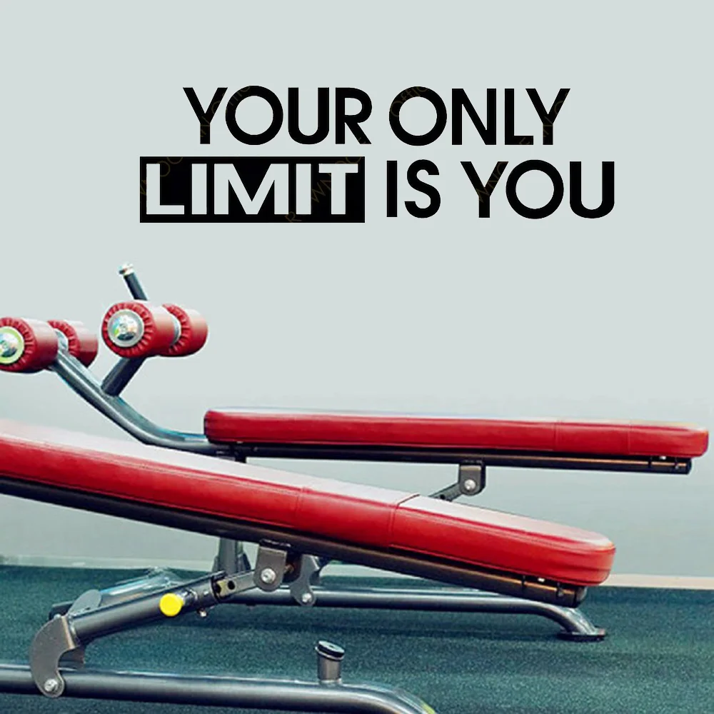 

Your Only Limit Is You Quotes Gym Studio Decor Wall Sticker Home Gym Fitness Decals Motivational Workout Wallpaper Murals