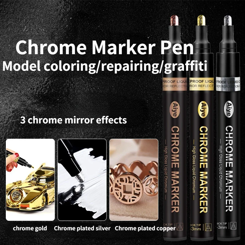 

Mirror Pen Reflective Paint Metal Chrome-plated Silver Marker DIY Liquid Signature Model High-gloss Electroplating