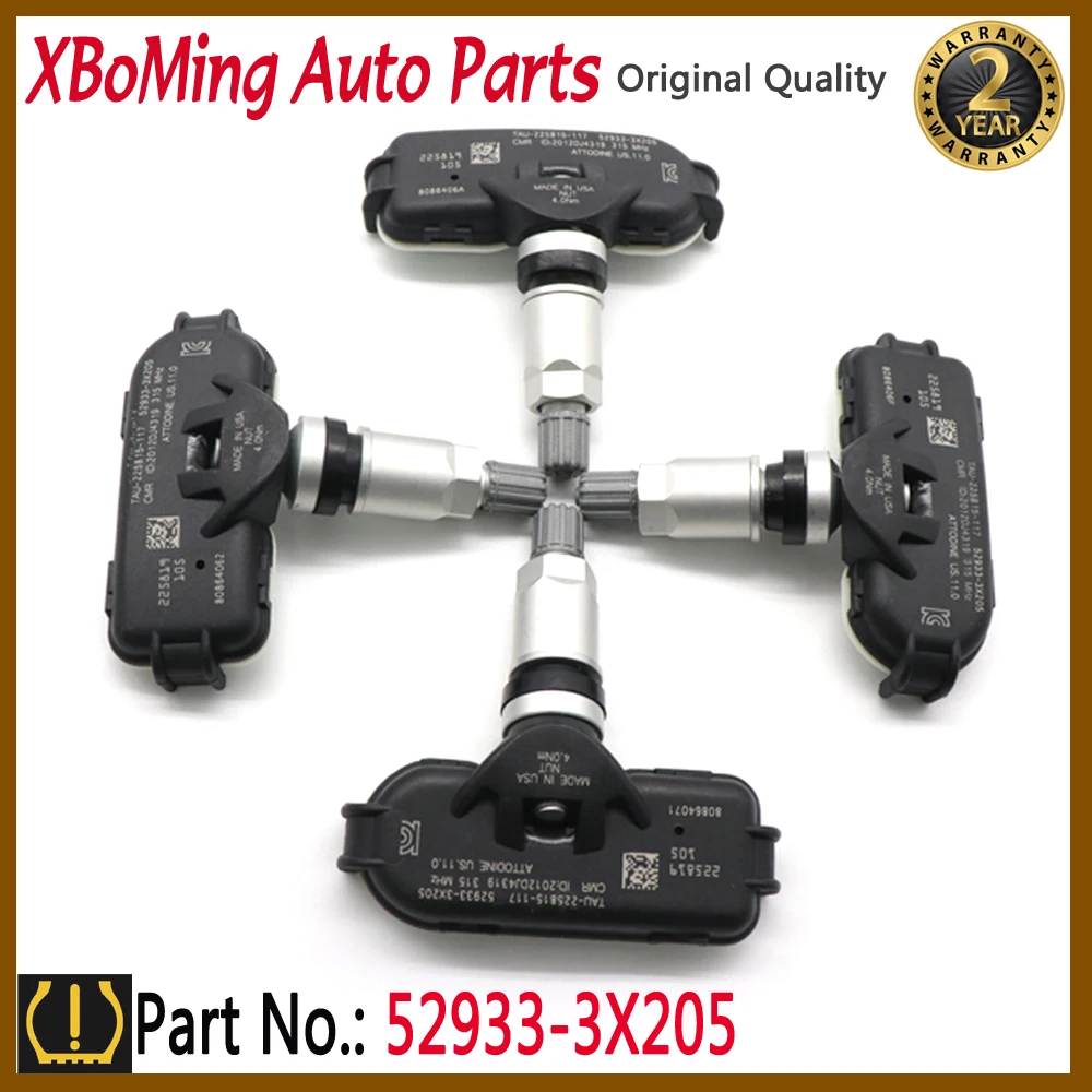 

Система контроля давления в шинах XBoMing TPMS, датчик 52933-3X205 для Hyundai Elantra для Kia Forte 2012-2024 315 МГц 52933-A7000