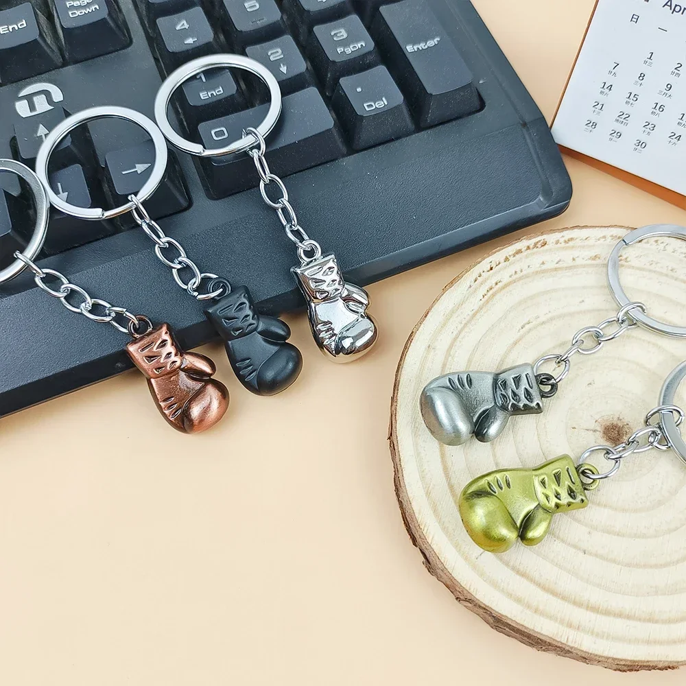 Уникальные боксерские перчатки брелок имитация металлических 3D перчаток для