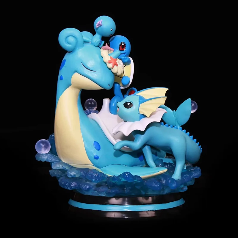 

Покемон аниме Mew-two Lapras Ice Six Tails, чармандер, блестящая сцена, статуя, набор моделей, ручной прототип
