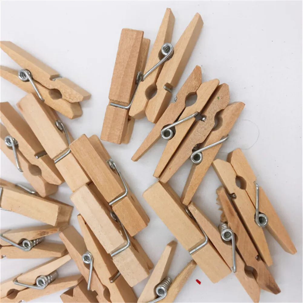 

50 pieces Mini Photo Paper Peg Pin Graft Clips Photo Hanging Clips