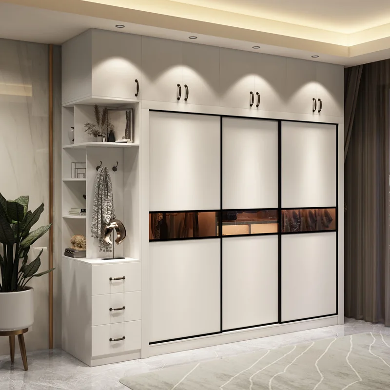 

Home Rental Room Bedroom Furniture Modern Simple Economic Sliding Door Wardrobe Clothing Closet