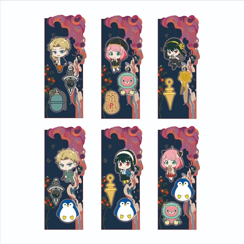 

SPY×FAMILY Anime Figures Anya Loid Yor Cosplay Cute Acrylic Brooche Badge Three Piece Keychains Kawaii Bag Decor Toys Fans Gift