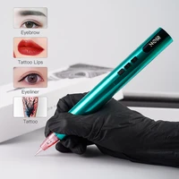 noir wireless battery permanent makeup machine 2 1mm stroke led display tattoo pen pmu eyebrow lip tattoo supplies