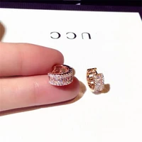 ydl round new super micro inlaid rhinestone temperament ear stud minimalist luxury for women wedding earrings pendant jewelry