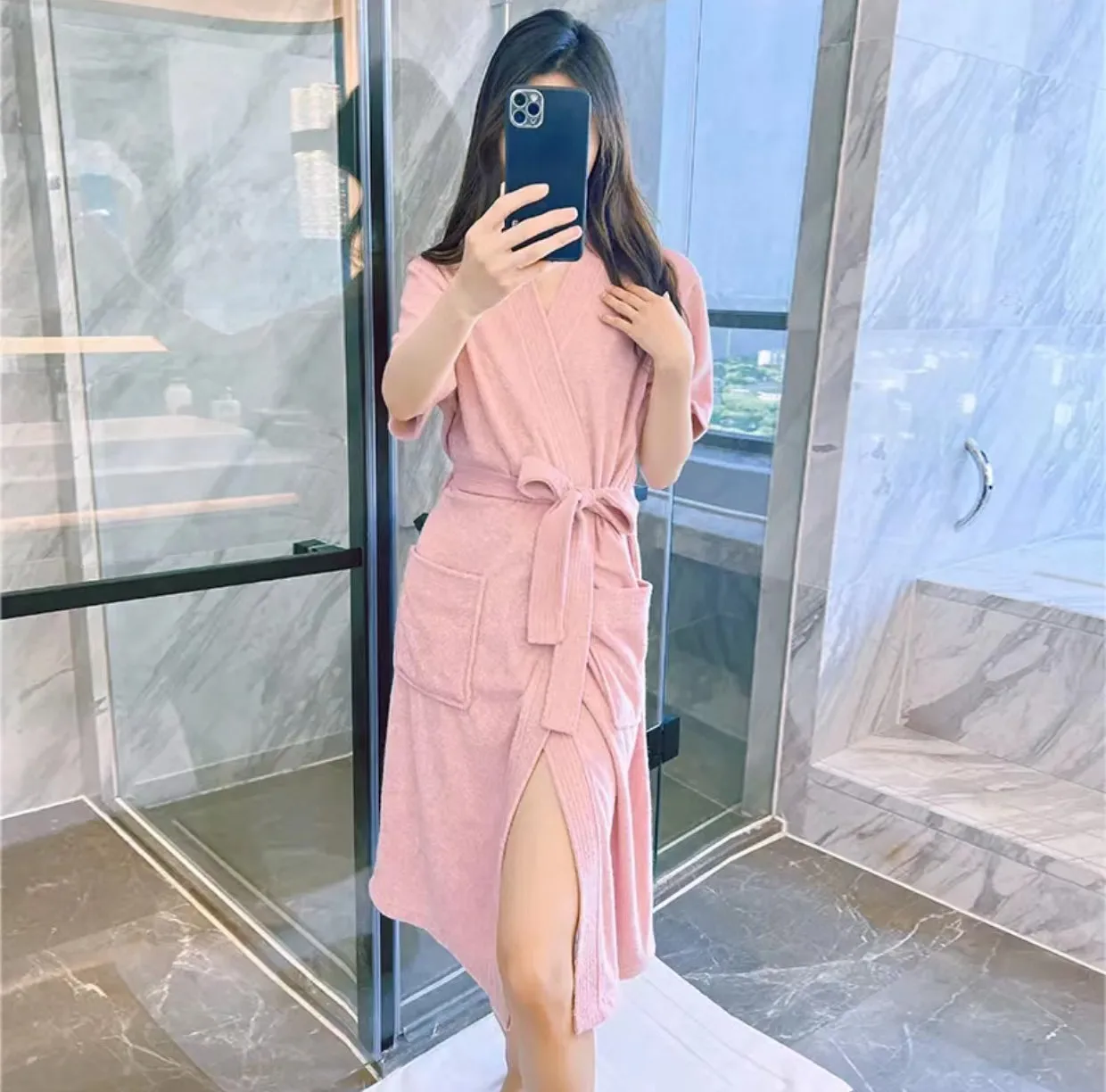 Летняя махровая одежда с коротким рукавом унисекс для влюбленных мягкая женская